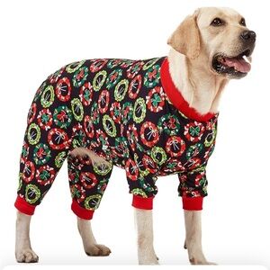 NWT Festive Black and Red Dog Pajamas Clothing size L
